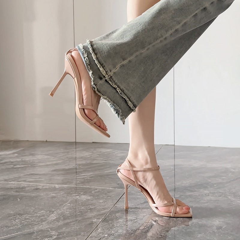 Sandal Strappy Heeled - Sandalias de tacón de aguja para