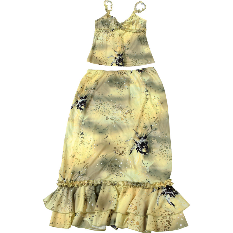 Conjunto de Vestido de 2 Pieza - Midi Skirt Floral reseña y precio