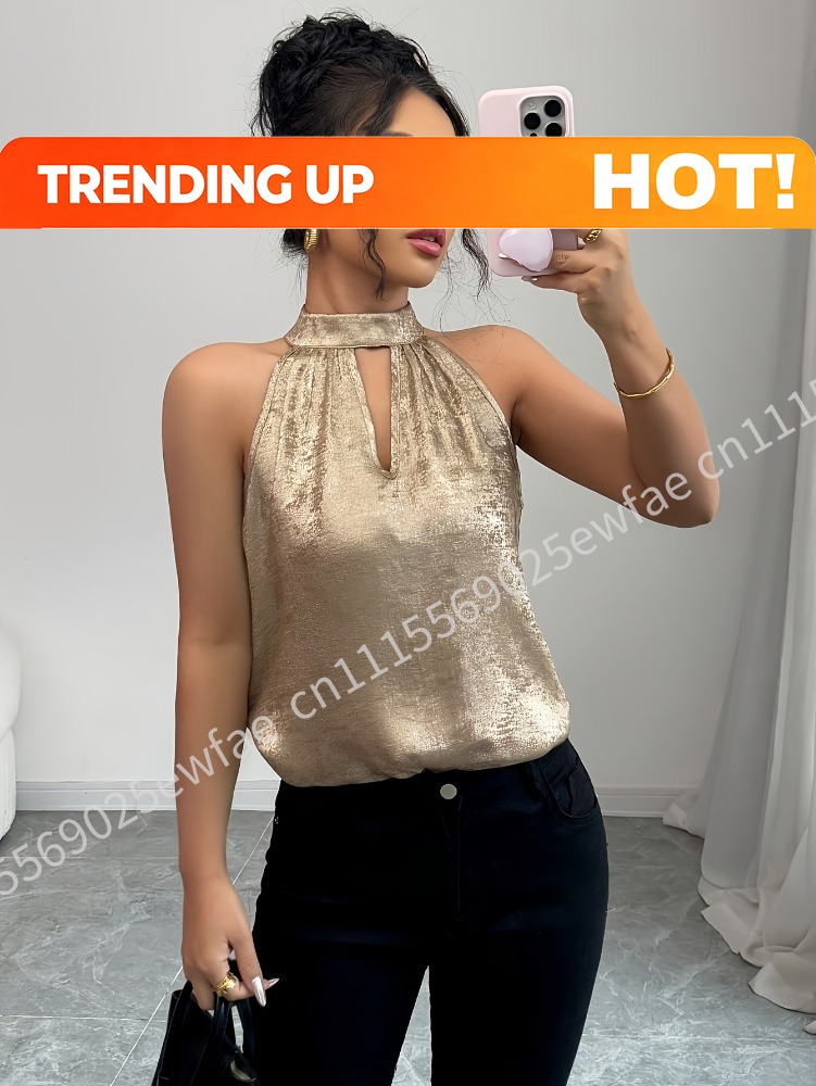 Blusa sin mangas con cuello ha - Blouse Off Shoulder reseña y precio