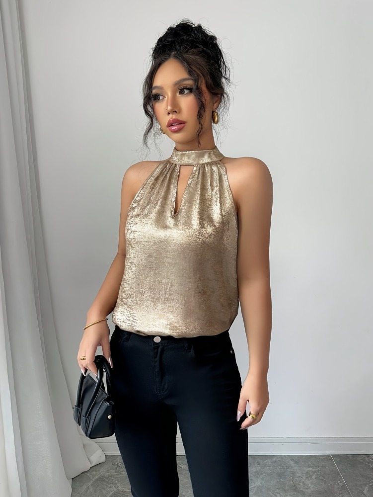 Blusa sin mangas con cuello ha - Blouse Off Shoulder reseña y precio