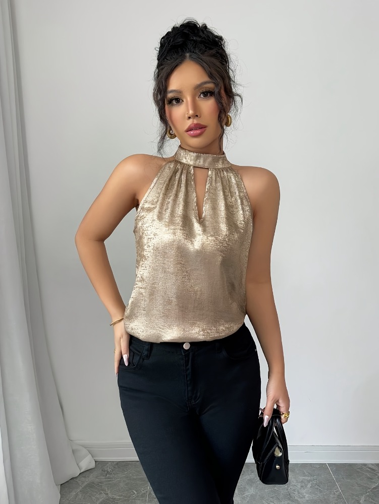 Blusa sin mangas con cuello ha - Blouse Off Shoulder reseña y precio